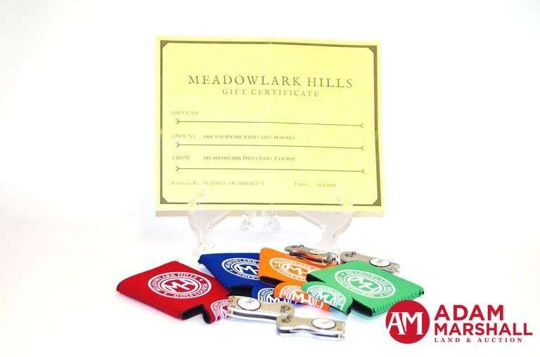 Gift certificate for one foursome with carts 18 holes, koozies, and