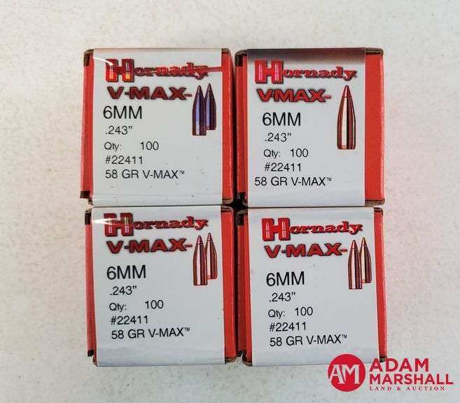 Bullets Hornady 6 MM, 243 Dia, 58 Gr VMAX (4 X 100) Adam
