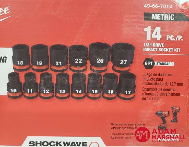 Milwaukee Steckschlüsselsatz 14-teilig (1,3 Cm Antrieb) – Metrische Sechskant-Steckschlüssel Für Schwere Anwendungen