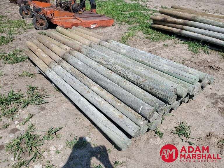 (30) Wood Posts - 4" x 8 FT - Adam Marshall Land & Auction, LLC