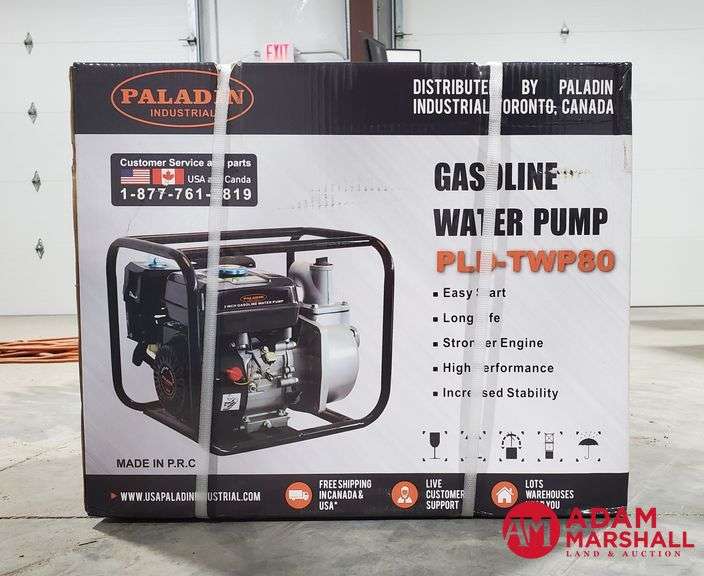 Unused Paladin Industrial Model PLD-TWP80 Gasoline 3" Semi-Trash Water Pump