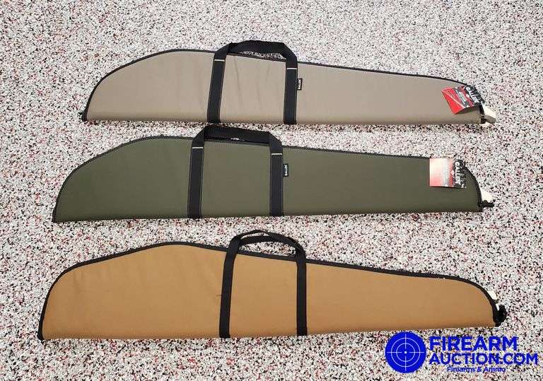 (3) Allen Scoped Rifle Soft Cases - 46" - (2) New - Grey, Green (1) Used - Tan