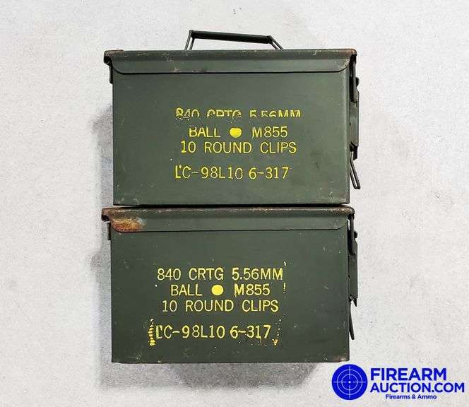 (2) Metal Ammo Cans - 11" X 6" X 7" H