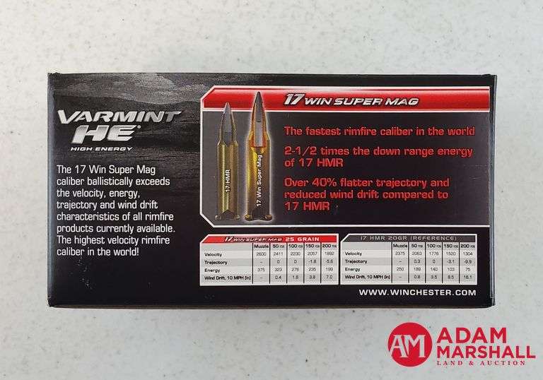 Winchester Elite Varmint HE 17 Win Super Mag - 25 Gr Polymer Tip (5 X 50)