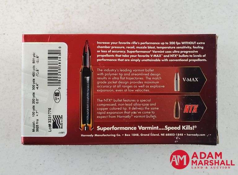 Hornady Superformance Varmint 243 Win - 58 Gr V-Max (1 X 20)