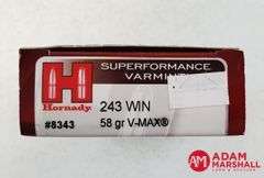 Hornady Superformance Varmint 243 Win - 58 Gr V-Max (1 X 20)