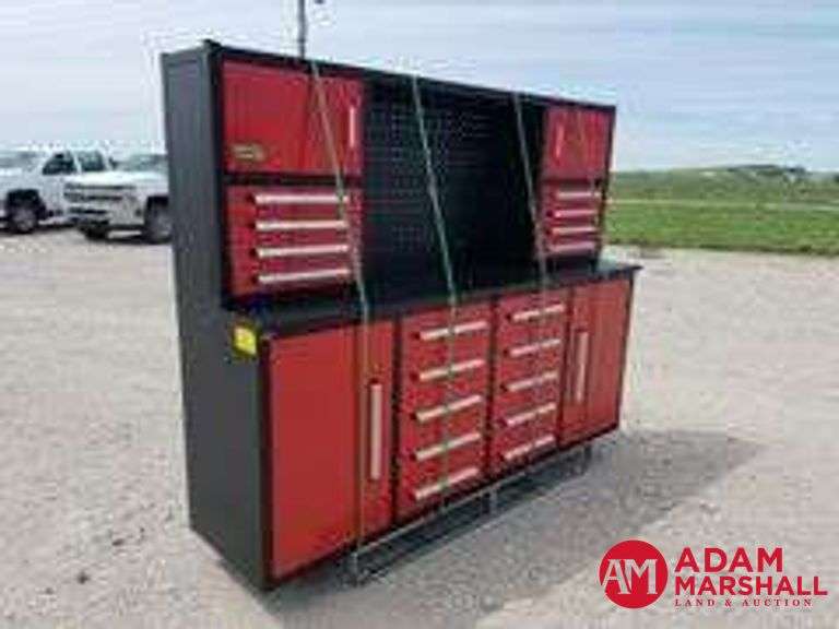 Unused Steelman Tool Box - Red - 18 Drawer & 4 Door, 87"W x 22"D x 67"H