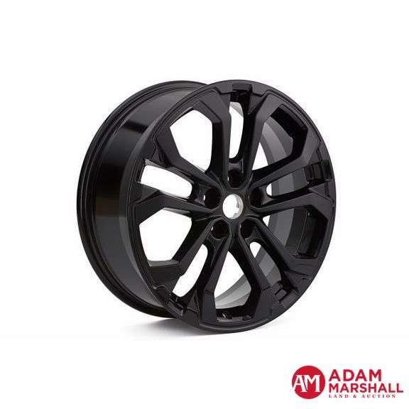 (4) 5-Split Spoke Aluminum-Gloss Black Rims - 19x7.5-Inch