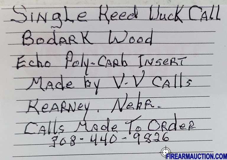 VV Calls Custom Made Single Reed Duck Call - Bodark Wood