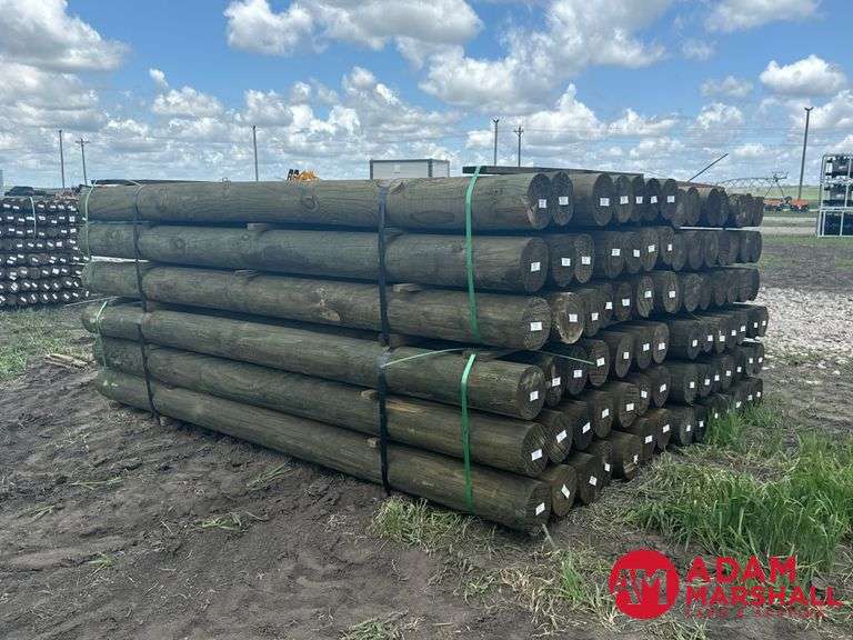 (84) Southern Yellow Pine Copper Treated Posts (sold 84 x bid)