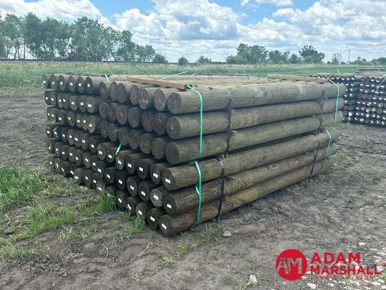 (84) Southern Yellow Pine Copper Treated Posts (sold 84 x bid)