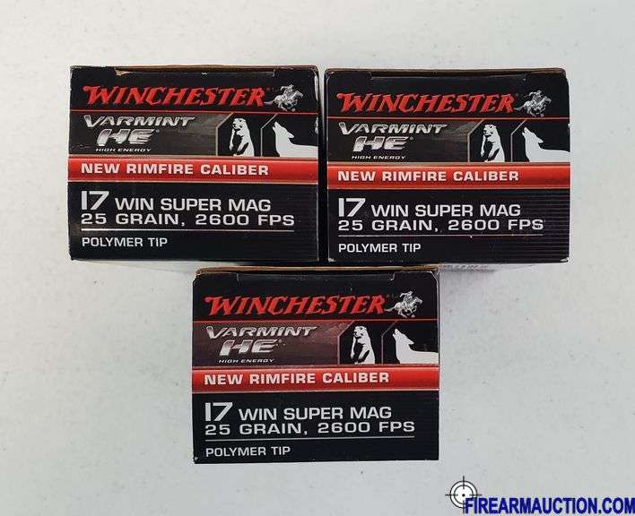 Winchester Varmint HE 17 Win Super Mag - 25 Gr Polymer Tip (3 X 50)