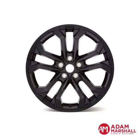 (4) 5-Split Spoke Aluminum-Gloss Black Rims - 19x7.5-Inch