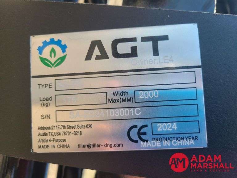 Unused 2024 AGROTK 48IN Pallet Forks w/ Hydraulic Adjustment