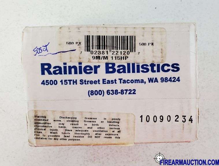 Bullets - Ranier Ballistics 9 MM 115 Gr HP (500)