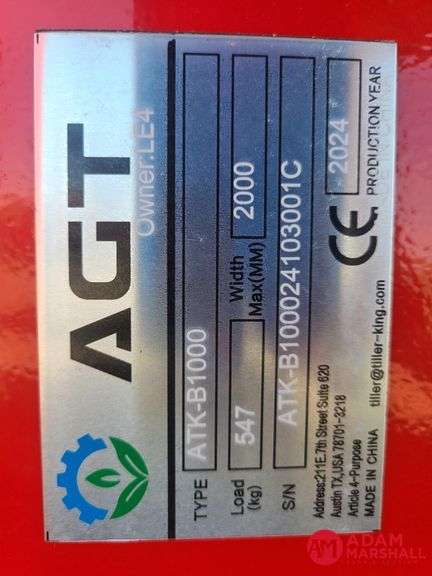 Unused AGT Two Post Lift, 8,000lbs AGT-BT1000
