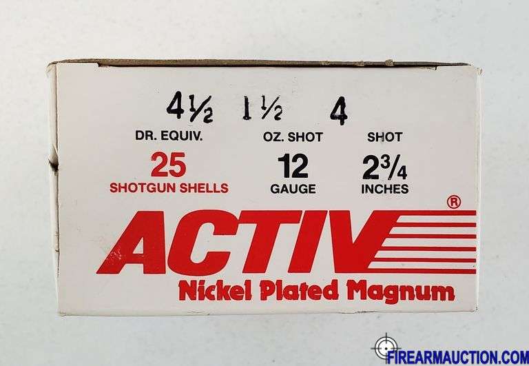 ACTIV 12 GA, 2-3/4", 4 Shot - Field Loads (3 X 25), Long Range (4 X 25), Nickel Plated Mag (3 X 25)