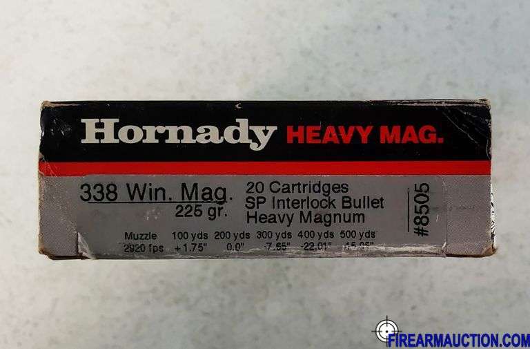 Hornady Heavy Mag 338 Win Mag - 225 Gr SP Interlock (1 X 20)