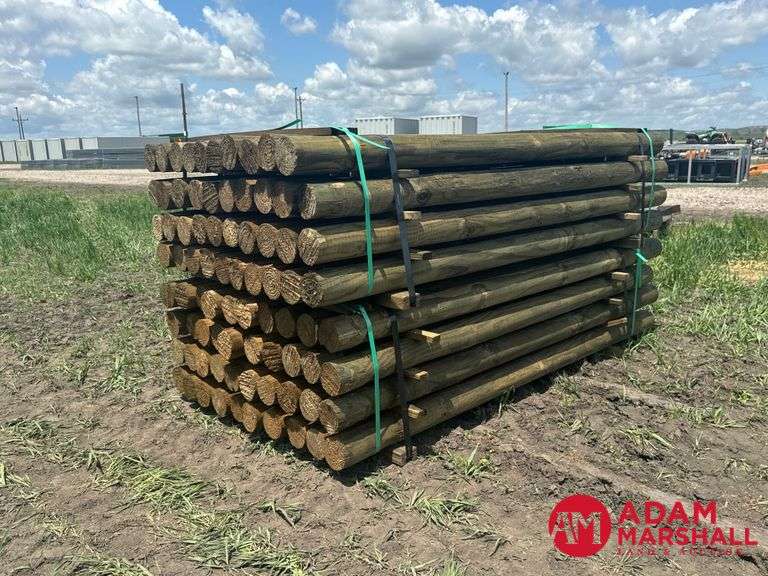 (80) Southern Yellow Pine Copper Treated Posts (sold 80 x bid)
