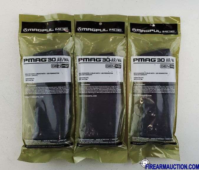 (3) Magpul PMAG30 Gen M2 Magazines - 5.56X45  NATO/223 Rem - 30 Rd