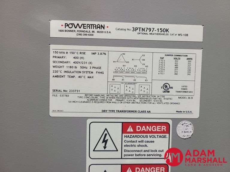 Powertran  3PTN797-150K  Transformer