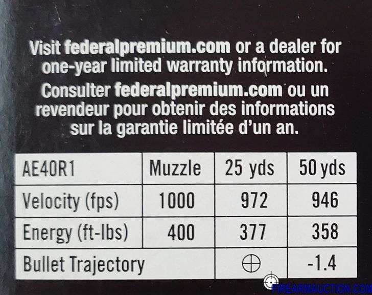 Federal/American Eagle 40 S&W - 180 Gr FMJ (1 X 50)