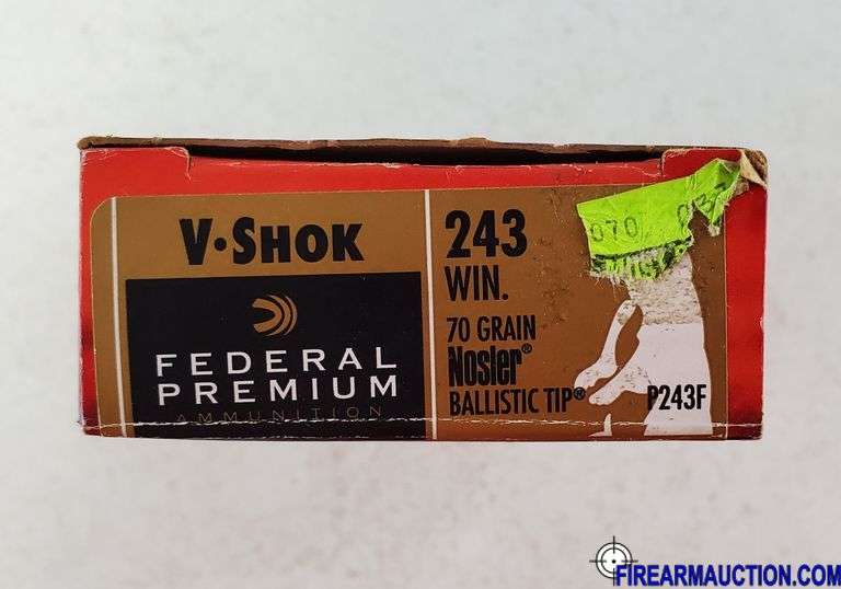 Federal Premium V-Shok 243 Win - 70 Gr Nosler Ballistic Tip (1 X 20)