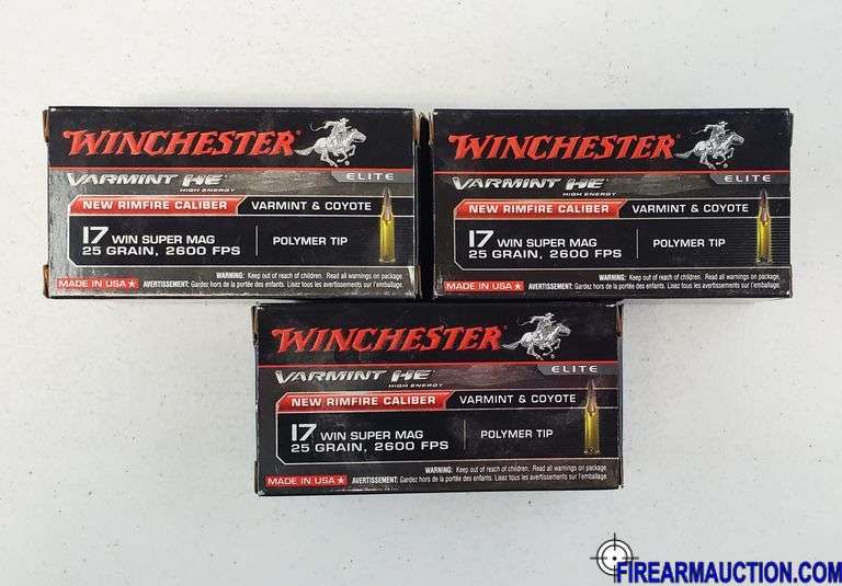 Winchester Varmint HE 17 Win Super Mag - 25 Gr Polymer Tip (3 X 50)