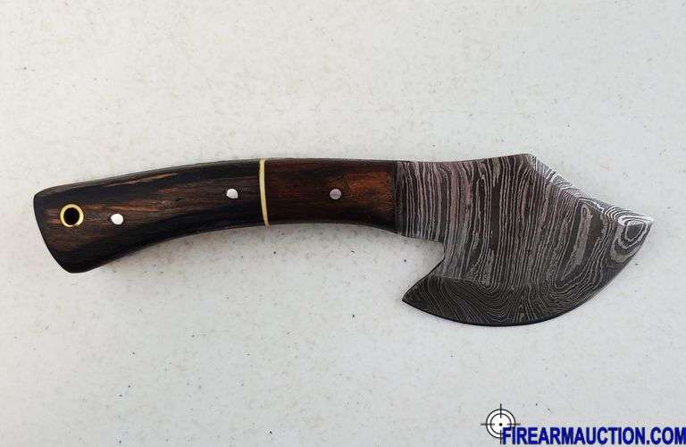 Damascus Steel Knife W/Custom Handle & Leather Sheath