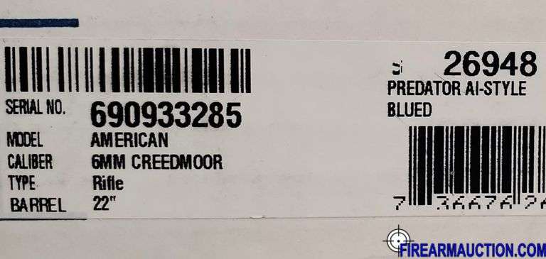 Ruger American Bolt Action Rifle - 6 MM Creedmoor - SN:  690933285