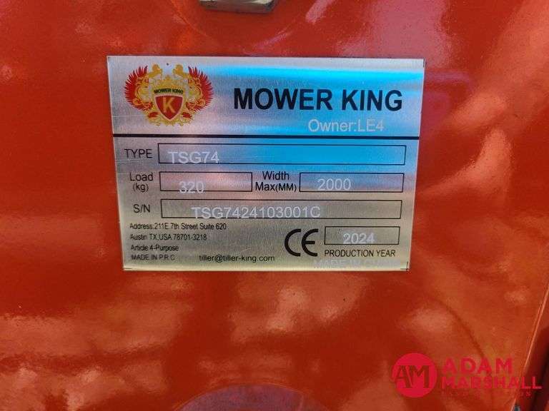 Unused Mower King 81IN TAC81 3PT Tiller for Tractor