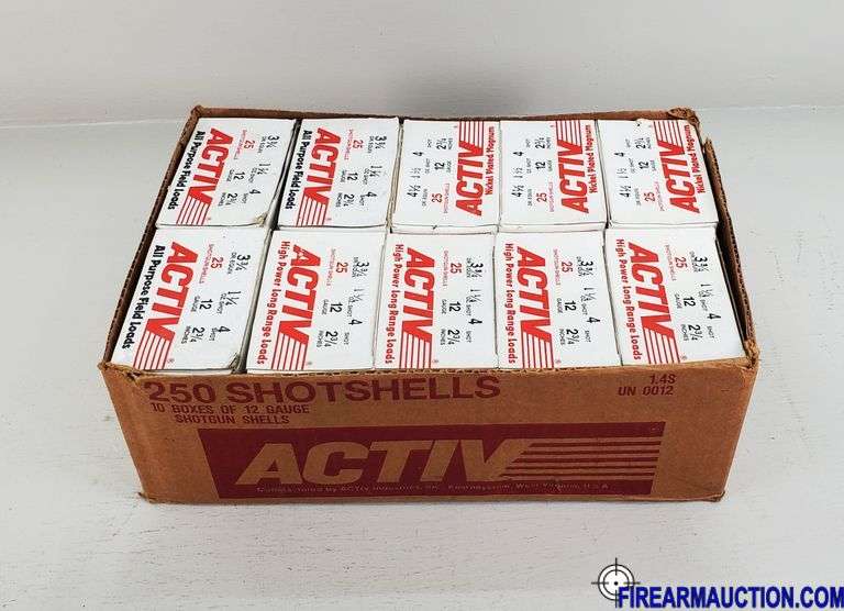 ACTIV 12 GA, 2-3/4", 4 Shot - Field Loads (3 X 25), Long Range (4 X 25), Nickel Plated Mag (3 X 25)