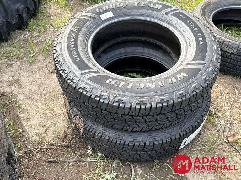 (2) NEW Goodyear, Wangler Workhorse HT Tires - LT225/75R16