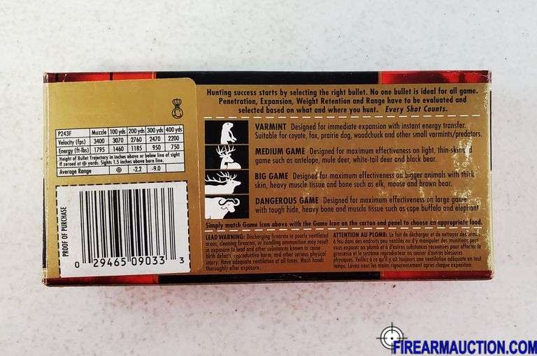 Federal Premium V-Shok 243 Win - 70 Gr Nosler Ballistic Tip (1 X 20)