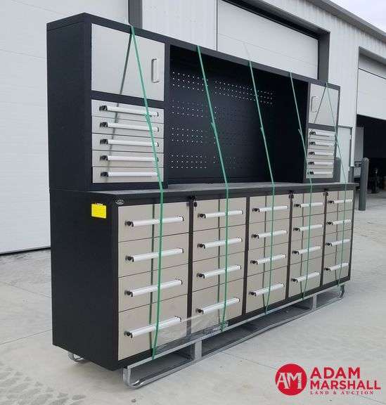 Unused Steelman Tool Box - Stainless Steel, 30 Drawer & 2 Door - 114"W x 25"D x  77"H