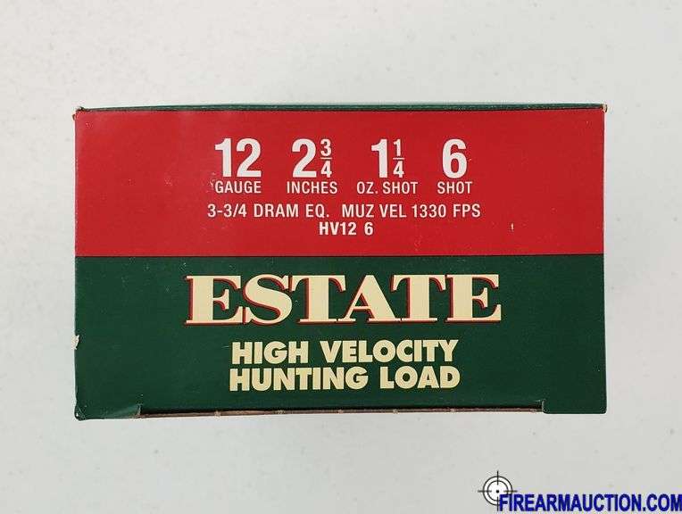 Estate High Velocity Hunting Load - 12 GA, 2-3/4", 6 Shot (10 X 25 = Case Of 250 Shells)