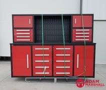Unused Steelman Tool Box - Red - 18 Drawer & 4 Door, 87"W x 22"D x 67"H