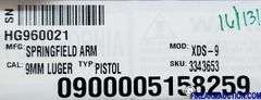Springfield Armory Model XDS-9 Mod 2 Pistol - 9 X 19 - SN:  HG960021