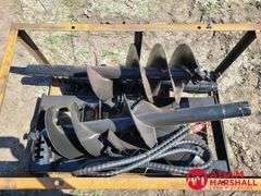 Unused 2024 AGT SSECAG-Y Heavy Duty Auger For Skid Steer