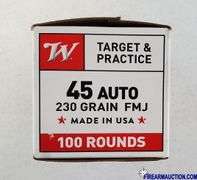 Winchester Target & Practice 45 Auto - 230 Gr FMJ (1 X 100)