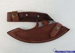 Damascus Steel Knife W/Custom Handle & Leather Sheath