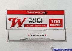 Winchester Target & Practice 45 Auto - 230 Gr FMJ (1 X 100)