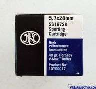 FNH USA 5.7 X 28 MM - Sporting Cartridge - 40 Gr Hornady V-Max Bullet (10 X 50)