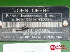 2014  John Deere  S670  Combine