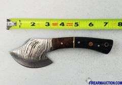 Damascus Steel Knife W/Custom Handle & Leather Sheath