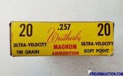 Vintage Weatherby 257 Weatherby Magnum - Soft Point :  87 Gr (1 X 20) + 100 Gr (1 X 20 + 16  & 2 Brass)
