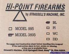 Hi-Point Model 3895 Semi-Auto Rifle - 380 ACP - SN:  Y05105