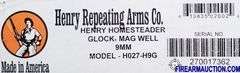 Henry Homesteader Model H027-H9G Semi-Auto Rifle - 9 MM Luger - SN:  270017362
