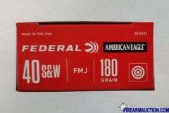 Federal/American Eagle 40 S&W - 180 Gr FMJ (1 X 50)