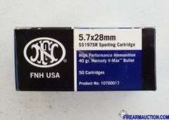 FNH USA 5.7 X 28 MM - Sporting Cartridge - 40 Gr Hornady V-Max Bullet (10 X 50)